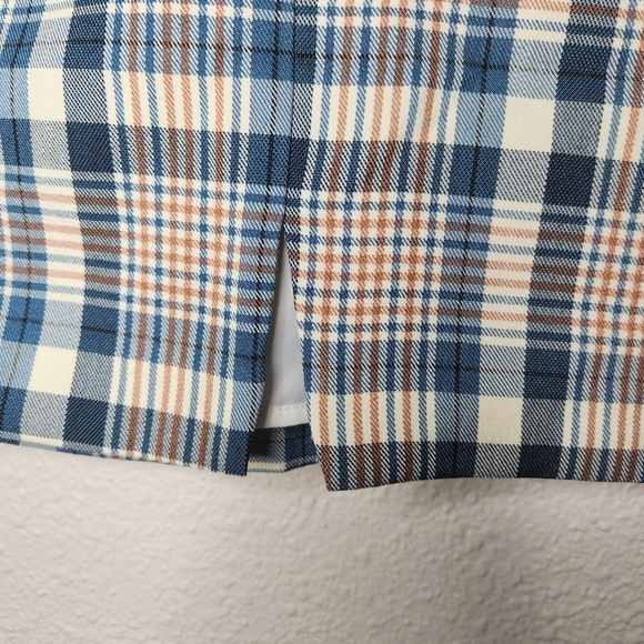 Lulu's White and Blue Mini Pencil Skirt with Slit Womens Size Large NWT - Picture 9 of 11